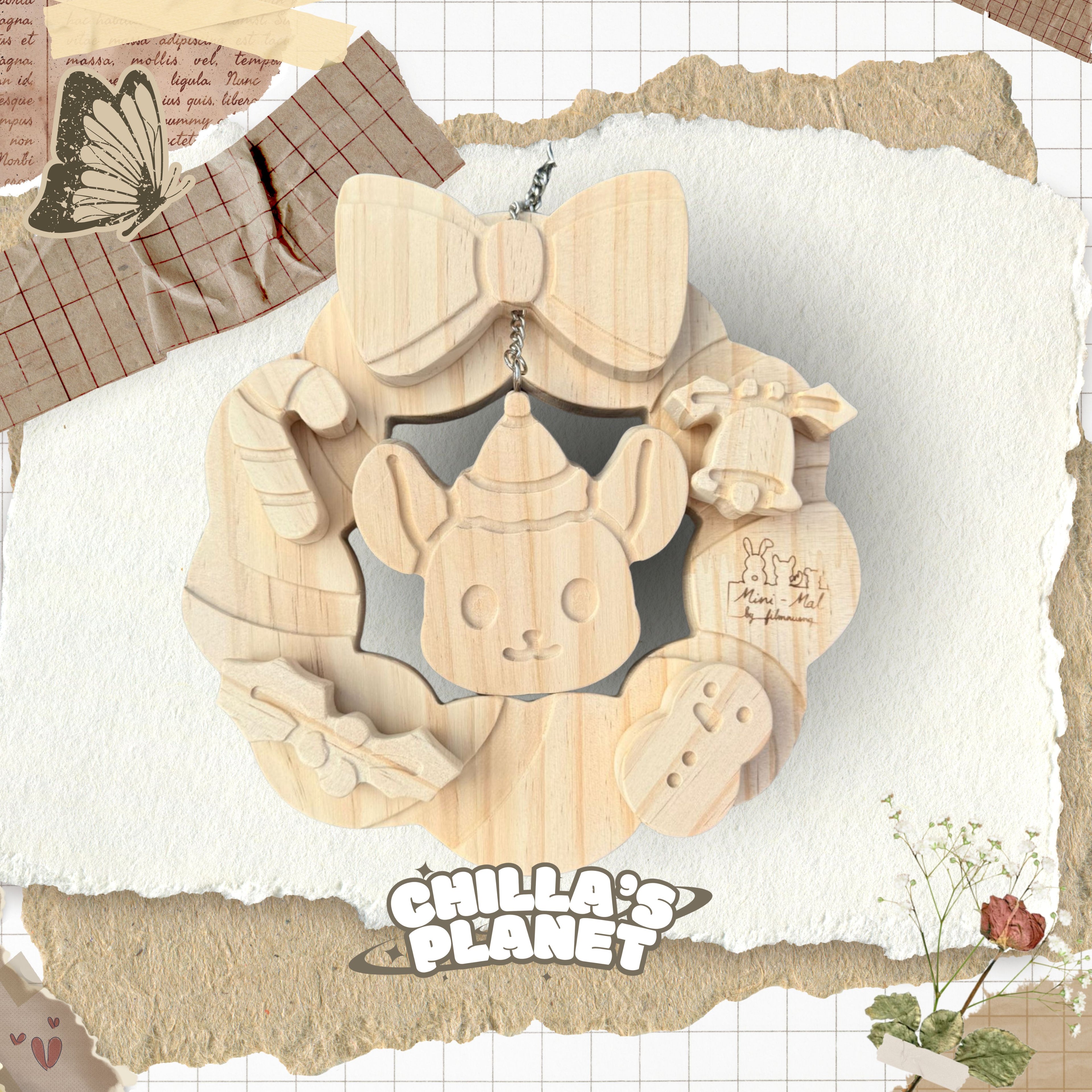 Minimal x Chilla’s Planet 限定咬木玩具 - 聖誕花圈